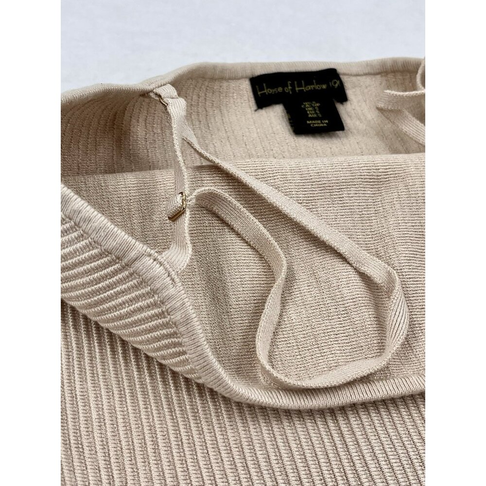 HOUSE OF HARLOW 1960 Women's Beige Ribbed Strap Tank Small - Picture 4 of 5